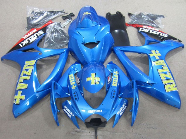 2006-2007 Blue Red Black Gold Rizla Suzuki GSXR 750 Motorcycle Fairings