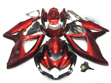 Custom 2008-2010 Glossy Red Suzuki GSXR 750 Motorcycle Fairings