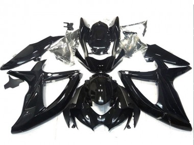 Custom 2008-2010 Glossy Black Suzuki GSXR 750 Motorcycle Fairings