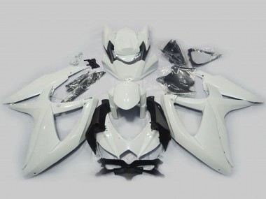 Custom 2008-2010 Pearl White Suzuki GSXR 750 Motorcycle Fairings