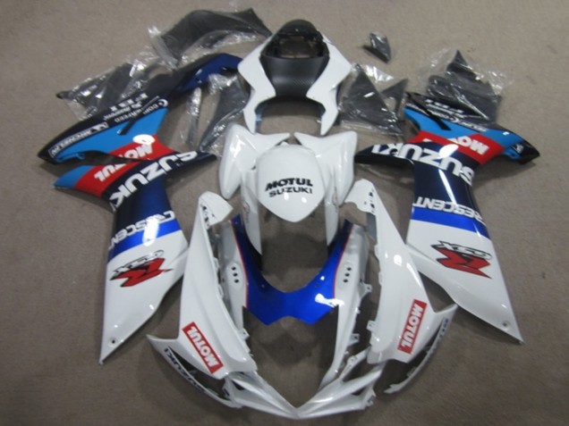 2011-2024 White Blue Motul Suzuki GSXR 750 Motorcycle Fairings