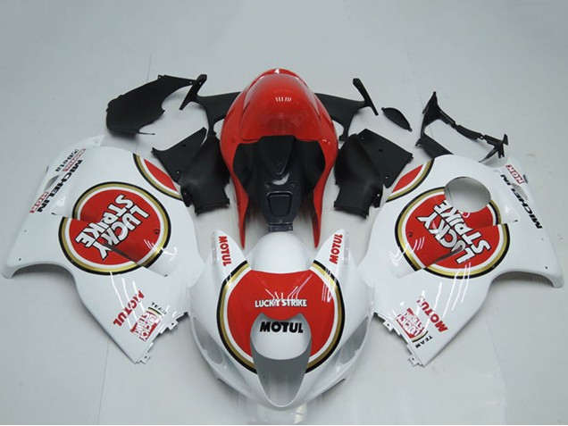 1996-2007 White Red Lucky Strike Motul Suzuki GSXR 1300 Hayabusa Motorcycle Fairings