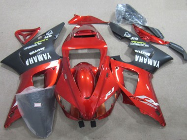 Custom 1998-1999 Red Black White Decal Yamaha YZF R1 Motorcycle Fairings