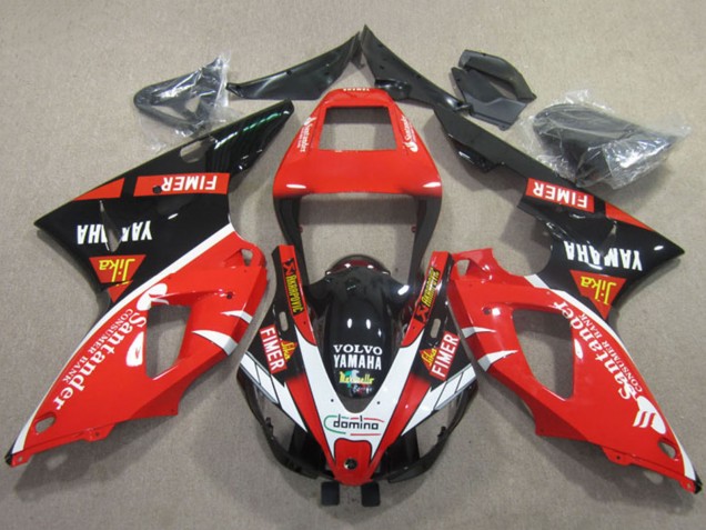 1998-1999 Red White Black Santander Yamaha YZF R1 Motorcycle Fairings