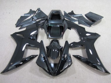 Custom 2002-2003 Glossy Black Plain Yamaha YZF R1 Motorcycle Fairings