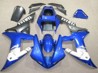 Custom 2002-2003 Blue White Matte Black Yamaha YZF R1 Motorcycle Fairings