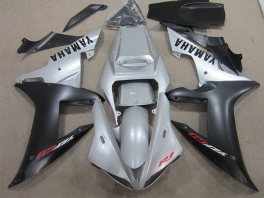 Custom 2002-2003 Silver Matte Black Yamaha YZF R1 Motorcycle Fairing