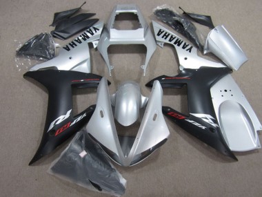 Custom 2004-2006 Silver Matte Black Yamaha YZF R1 Motorcycle Fairings