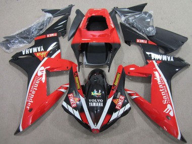 Custom 2004-2006 Red White Glossy Black Santander Yamaha YZF R1 Motorcycle Fairings