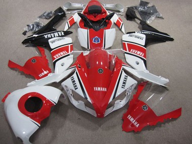 Custom 2007-2008 White Red Glossy Black Yamaha YZF R1 Motorcycle Fairing