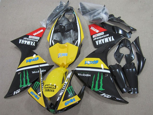 2009-2011 Yellow White Black Red Green Motul Monster Yamaha YZF R1 Motorcycle Fairings