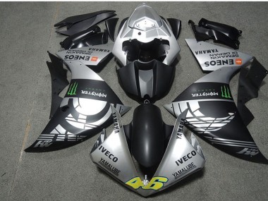 Custom 2009-2011 Silver Matte Black Green Monster Iveco Yamalube ENEOS Semakin Didepan Yamaha YZF R1 Motorcycle Fairings