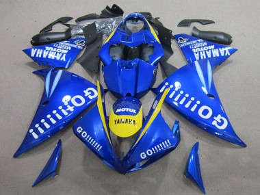 Custom 2009-2011 Blue Yellow White Go Yamaha YZF R1 Motorcycle Fairings