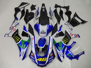Custom 2015-2019 White Blue Black Green ENEOS MoviStar Monster 46 Yamaha YZF R1 Motorcycle Fairings