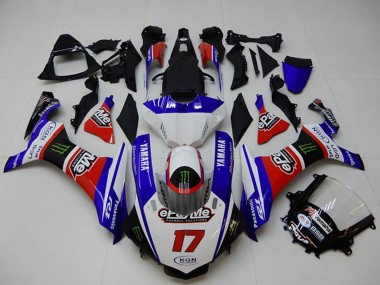 Custom 2015-2019 White Blue Red Black Green Monster Yamaha YZF R1 Motorcycle Fairings