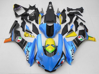 Custom 2015-2019 Blue Yellow Shark Yamaha YZF R1 Motorcycle Fairing Kits