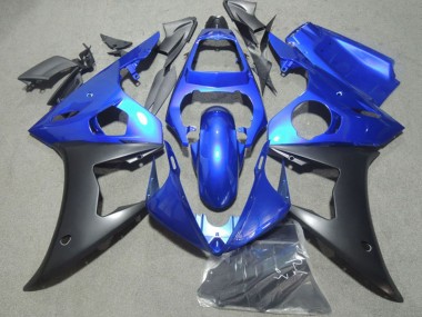 Custom 2003-2004 Blue Matte Black Yamaha YZF R6 Motorcycle Fairing