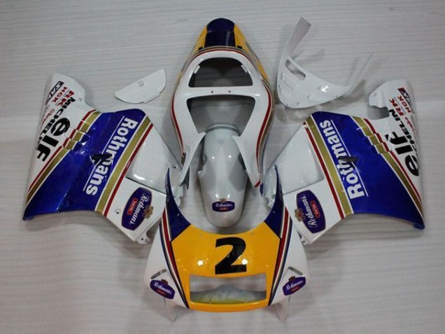 Custom 1994-1996 White Blue Yellow Honda NSR250 MC28 P4 Bike Fairing Kit Custom 1994-1996 White Blue Yellow Honda NSR250 MC28 P4 Bike Fairing Kit