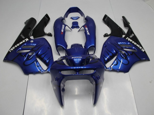 Custom 1994-1997 Blue Black Flame Kawasaki ZX9R Replacement Motorcycle Fairings Custom 1994-1997 Blue Black Flame Kawasaki ZX9R Replacement Motorcycle Fairings
