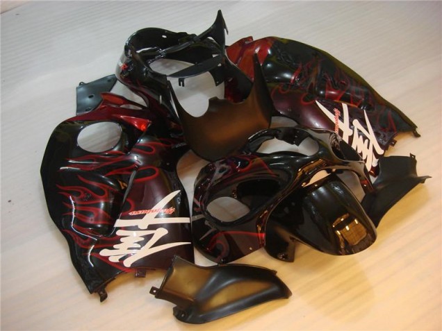 Custom 1996-2007 Black Red Flame Suzuki GSXR 1300 Hayabusa Motorbike Fairing Custom 1996-2007 Black Red Flame Suzuki GSXR 1300 Hayabusa Motorbike Fairing