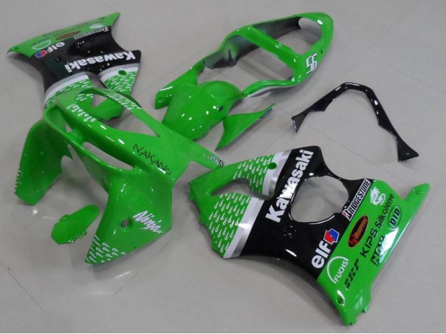Custom 1998-1999 Green Black Kawasaki ZX6R Motorbike Fairing Custom 1998-1999 Green Black Kawasaki ZX6R Motorbike Fairing