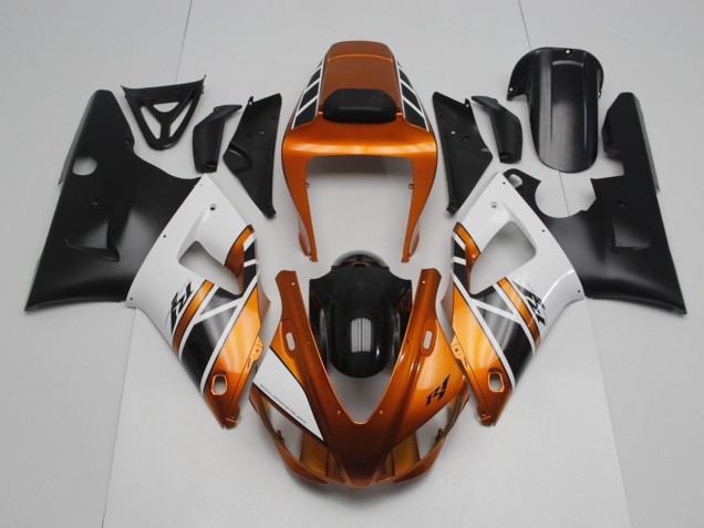 Custom 1998-1999 Gold White Black Yamaha YZF R1 Motorcycle Fairing Kits Custom 1998-1999 Gold White Black Yamaha YZF R1 Motorcycle Fairing Kits