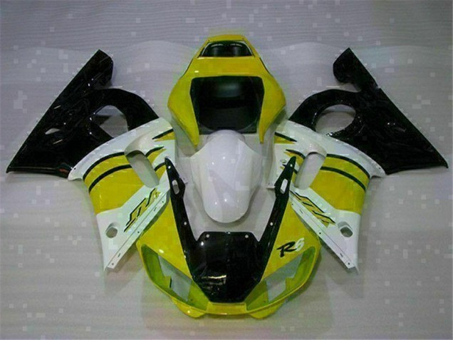Custom 1998-2002 Yellow White Yamaha YZF R6 Motorcycle Fairings Kits Custom 1998-2002 Yellow White Yamaha YZF R6 Motorcycle Fairings Kits