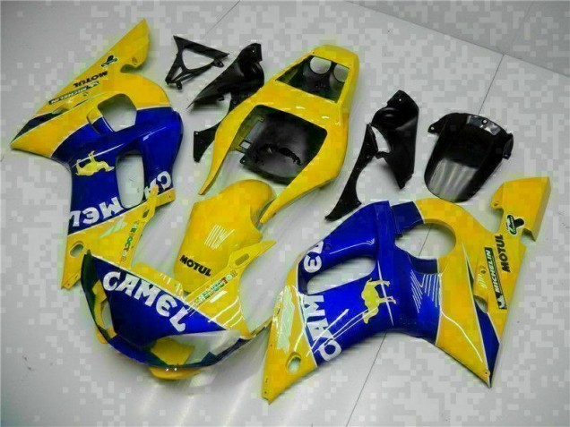 Custom 1998-2002 Yellow Blue Yamaha YZF R6 Moto Fairings Custom 1998-2002 Yellow Blue Yamaha YZF R6 Moto Fairings