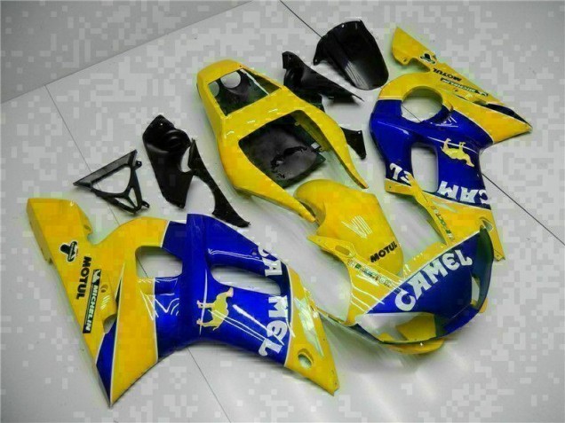 Custom 1998-2002 Yellow Blue Yamaha YZF R6 Moto Fairings Custom 1998-2002 Yellow Blue Yamaha YZF R6 Moto Fairings