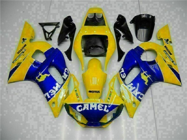 Custom 1998-2002 Yellow Blue Yamaha YZF R6 Moto Fairings Custom 1998-2002 Yellow Blue Yamaha YZF R6 Moto Fairings