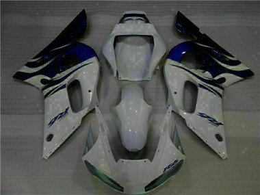 Aftermarket 1998-2002 White Blue Yamaha YZF R6 Bike Fairings