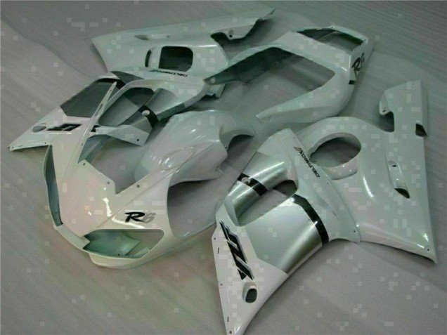 Custom 1998-2002 White Yamaha YZF R6 Motorbike Fairing Custom 1998-2002 White Yamaha YZF R6 Motorbike Fairing