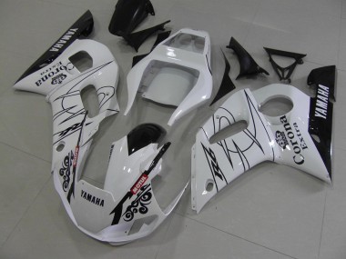 Custom 1998-2002 White Black Corona Yamaha YZF R6 Motorcycle Fairing Kits