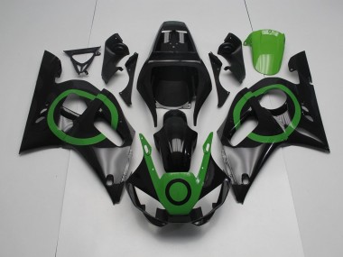 Custom 1998-2002 Black Green Circle Yamaha YZF R6 Bike Fairing