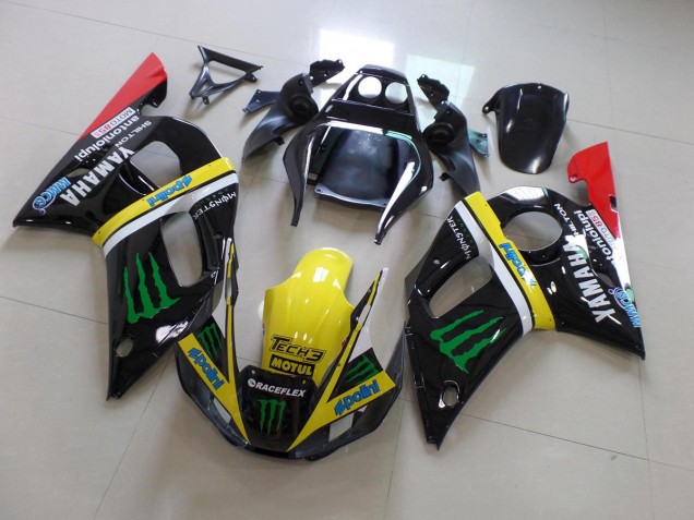 Custom 1998-2002 Black Yellow Monster Yamaha YZF R6 Bike Fairings Custom 1998-2002 Black Yellow Monster Yamaha YZF R6 Bike Fairings