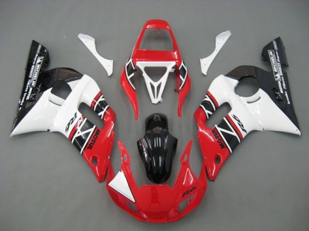 Custom 1998-2002 Red White Black Yamaha YZF R6 Motorcycle Fairings Kits Custom 1998-2002 Red White Black Yamaha YZF R6 Motorcycle Fairings Kits