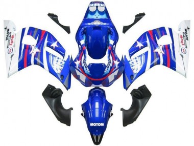 Custom 1998-2002 Blue White Star Fiat Yamaha YZF R6 Motorcyle Fairings