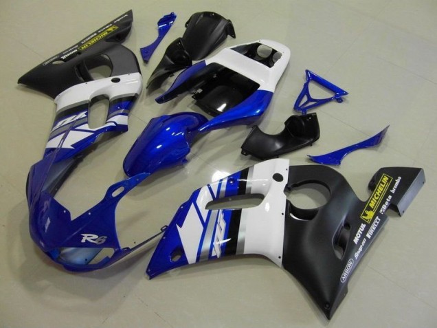 Custom 1998-2002 Blue White and Black Yamaha YZF R6 Motorcylce Fairings Custom 1998-2002 Blue White and Black Yamaha YZF R6 Motorcylce Fairings