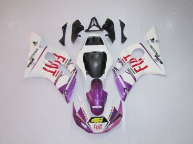 Aftermarket 1998-2002 White Purple Fiat 46 Yamaha YZF R6 Motor Fairings