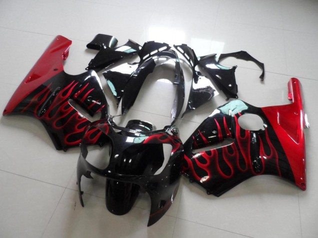 Custom 2000-2001 Red Flame Kawasaki ZX12R Motorbike Fairing Custom 2000-2001 Red Flame Kawasaki ZX12R Motorbike Fairing