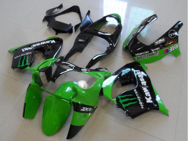 Aftermarket 2000-2001 Green Monster Kawasaki ZX9R Motorcycle Fairings