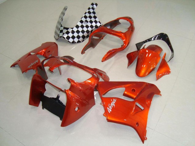 Aftermarket 2000-2001 Orange Kawasaki ZX9R Motorbike Fairings