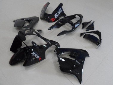 Custom 2000-2001 Black with Grey Decals Kawasaki ZX9R Motorcycle Fairing Kit