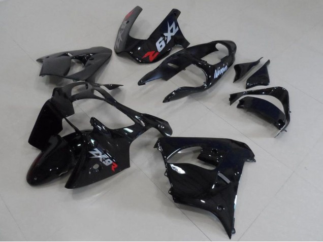 Custom 2000-2001 Black with Grey Decals Kawasaki ZX9R Motorcycle Fairing Kit Custom 2000-2001 Black with Grey Decals Kawasaki ZX9R Motorcycle Fairing Kit