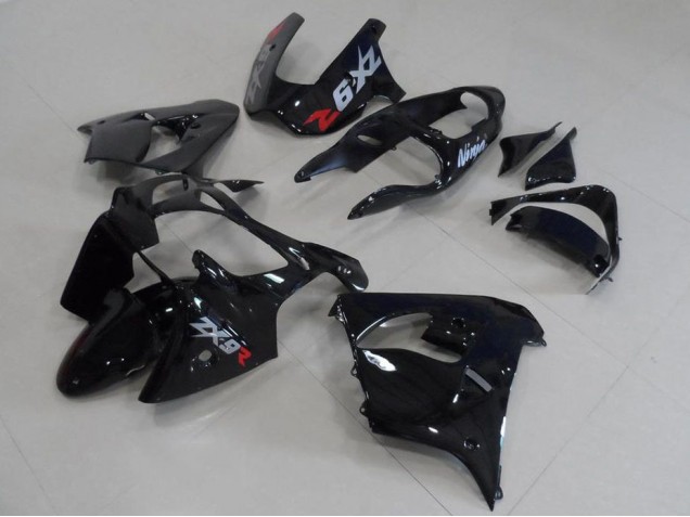 Aftermarket 2000-2001 Black with Grey Decals Kawasaki ZX9R Motorcycle Fairing Kit