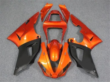 Custom 2000-2001 Orange Black Yamaha YZF R1 Motorcycle Fairings Kit