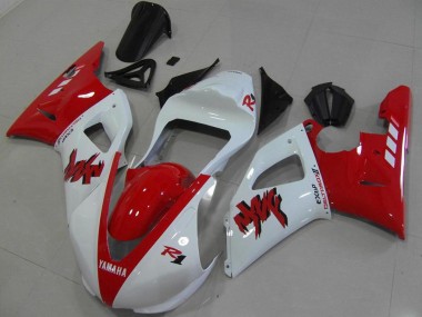 Aftermarket 2000-2001 Red White Race Yamaha YZF R1 Motorbike Fairing