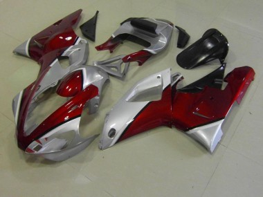 Aftermarket 2000-2001 Red and Silver Yamaha YZF R1 Replacement Motorcycle Fairings