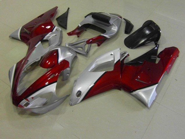 Custom 2000-2001 Red and Silver Yamaha YZF R1 Replacement Motorcycle Fairings Custom 2000-2001 Red and Silver Yamaha YZF R1 Replacement Motorcycle Fairings