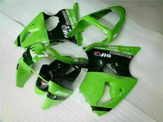 Custom 2000-2002 Green Black Kawasaki ZX6R Bike Fairings Custom 2000-2002 Green Black Kawasaki ZX6R Bike Fairings